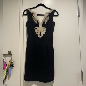 Lilly Pulitzer black gold Janice dress size 0